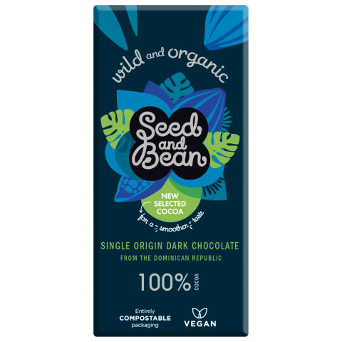 Seed and Bean   WILD & ORGANIC 100% COCOA ECUADOR 75G BAR