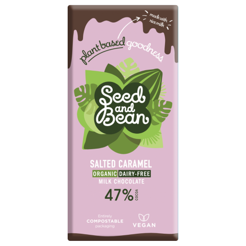 Seed and Bean   SALTED CARAMEL VEGAN ORGANICMILK CHOCOLATE 75G